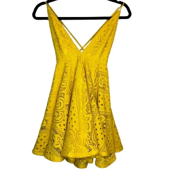 Michael Costello | Dresses | Michael Costello X Revolve Embroidered Lace  Fabric Adjustable Straps Dress Sz Xs | Poshmark